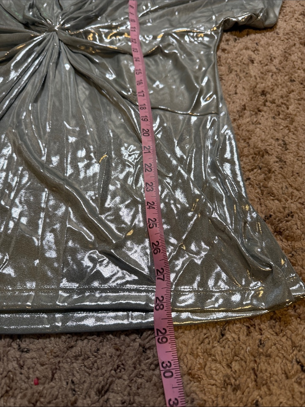 Denim 24/7 Metallic Silver Twist-Front Blouse - Picture 5 of 5